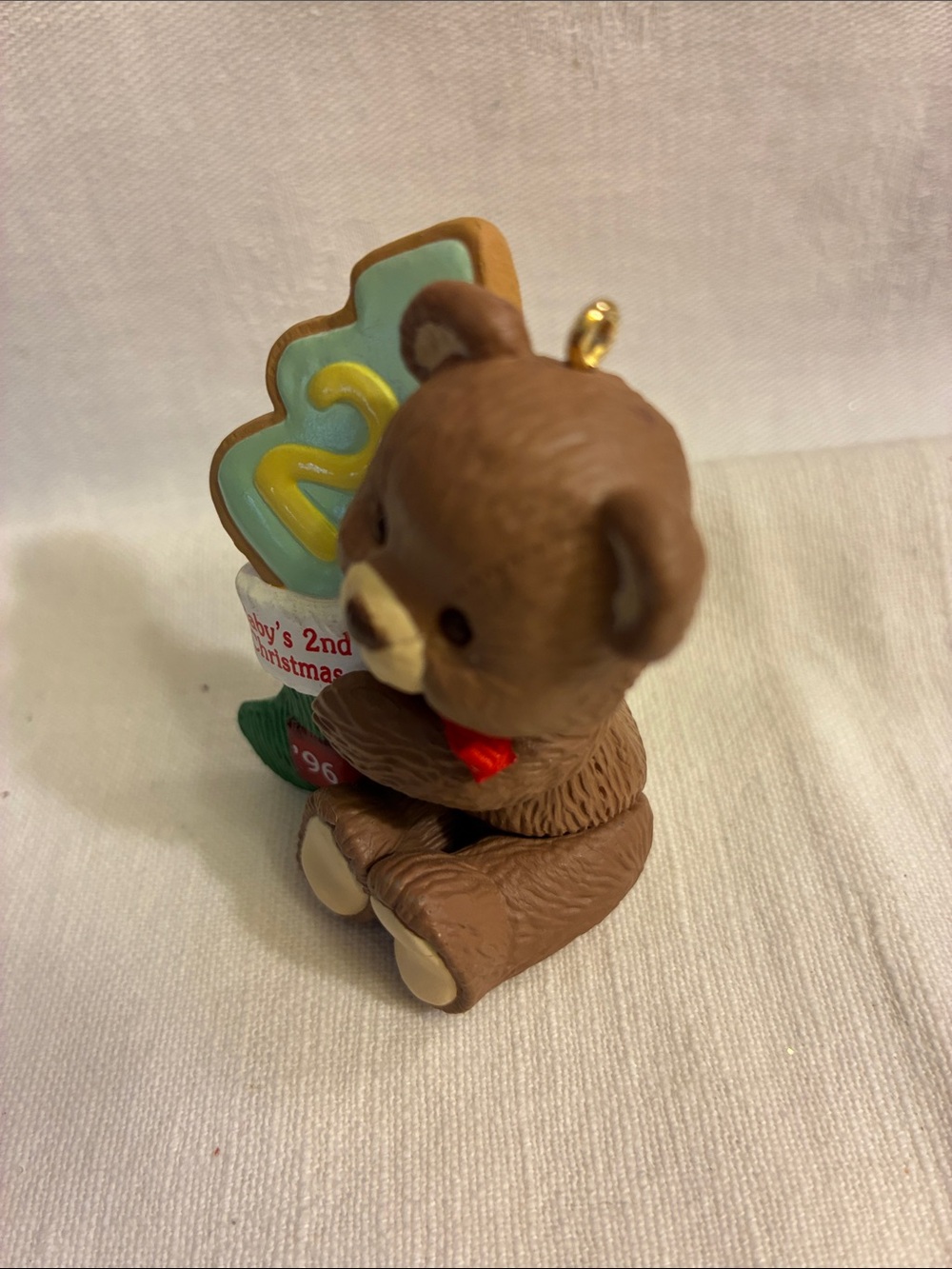 Hallmark Keepsake Baby's Second Christmas Teddy Bear Brown 1996 - Picture 4 of 11